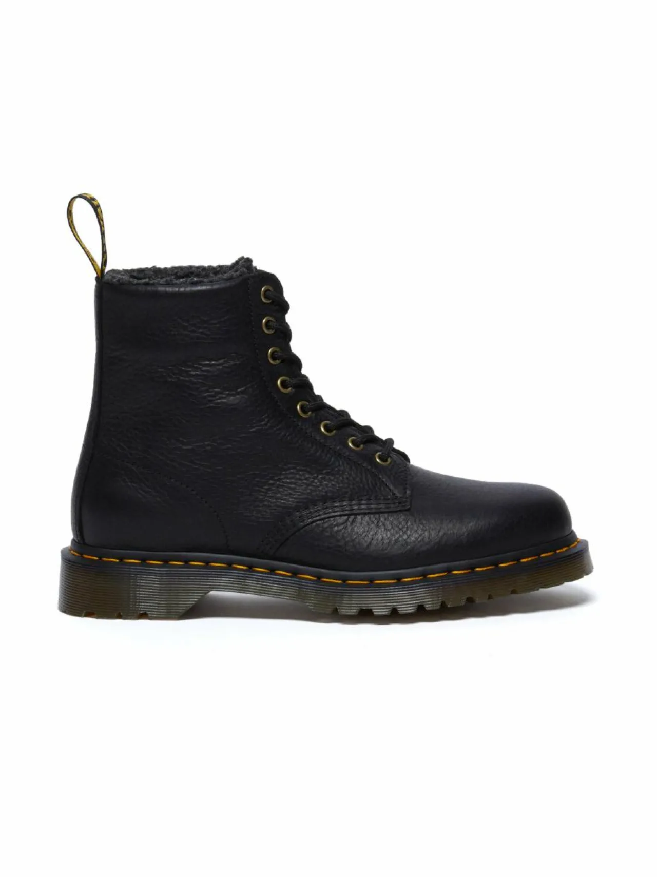 Nilkkurit<Dr. Martens 1460 Grizzly -nahkasaappaat tekoturkisvuorilla BLACK