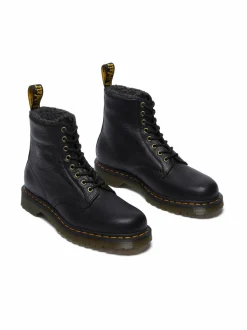 Nilkkurit<Dr. Martens 1460 Grizzly -nahkasaappaat tekoturkisvuorilla BLACK