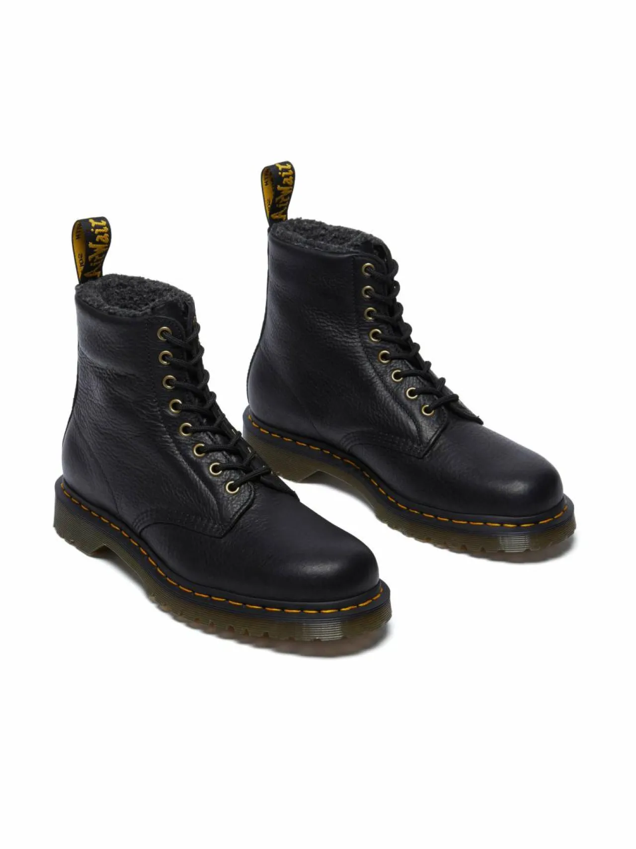 Nilkkurit<Dr. Martens 1460 Grizzly -nahkasaappaat tekoturkisvuorilla BLACK