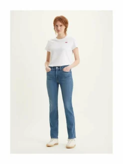 Farkut<Levi's 300 314 Shaping Straight -farkut 242 LIGHT INDIGO WORN IN