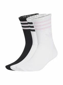 Urheiluasusteet<adidas Originals 3 Stripes Crew -sukat 3-pack JV7405 WHITE/BLACK/CLPINK