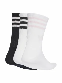 Urheiluasusteet<adidas Originals 3 Stripes Crew -sukat 3-pack JV7405 WHITE/BLACK/CLPINK