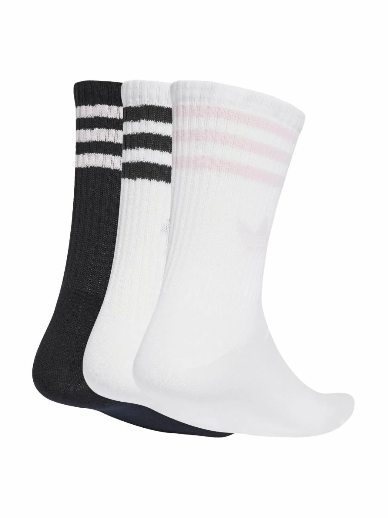 Urheiluasusteet<adidas Originals 3 Stripes Crew -sukat 3-pack JV7405 WHITE/BLACK/CLPINK