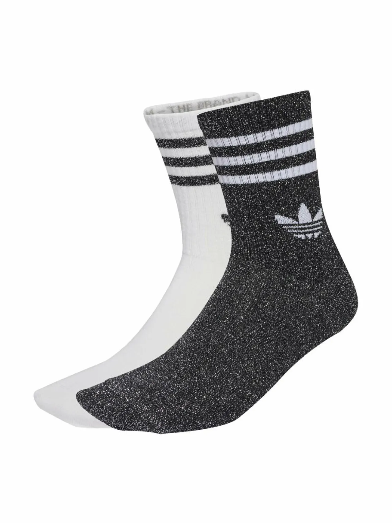 Urheiluasusteet<adidas Originals 3 Stripes Glitter -sukat 2 -pack JV6049 BLACK/WHITE