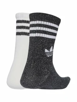 Urheiluasusteet<adidas Originals 3 Stripes Glitter -sukat 2 -pack JV6049 BLACK/WHITE