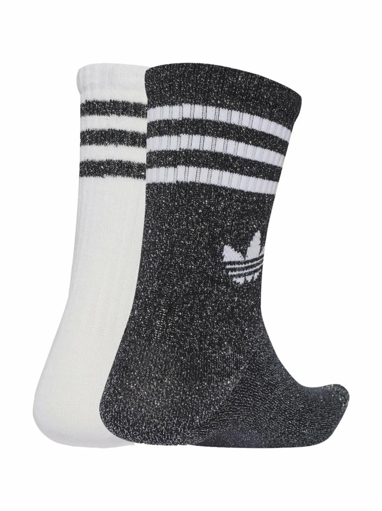 Urheiluasusteet<adidas Originals 3 Stripes Glitter -sukat 2 -pack JV6049 BLACK/WHITE