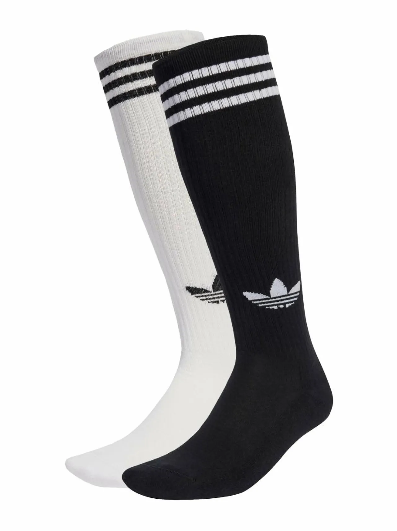 Urheiluasusteet<adidas Originals 3 Stripes -polvisukat 2-pack JV7413 WHITE/BLACK