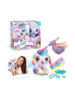 Luovuus & Oppiminen<AIRBRUSH PLUSH Pehmokoiranpentu ja kynäruisku, 26 cm