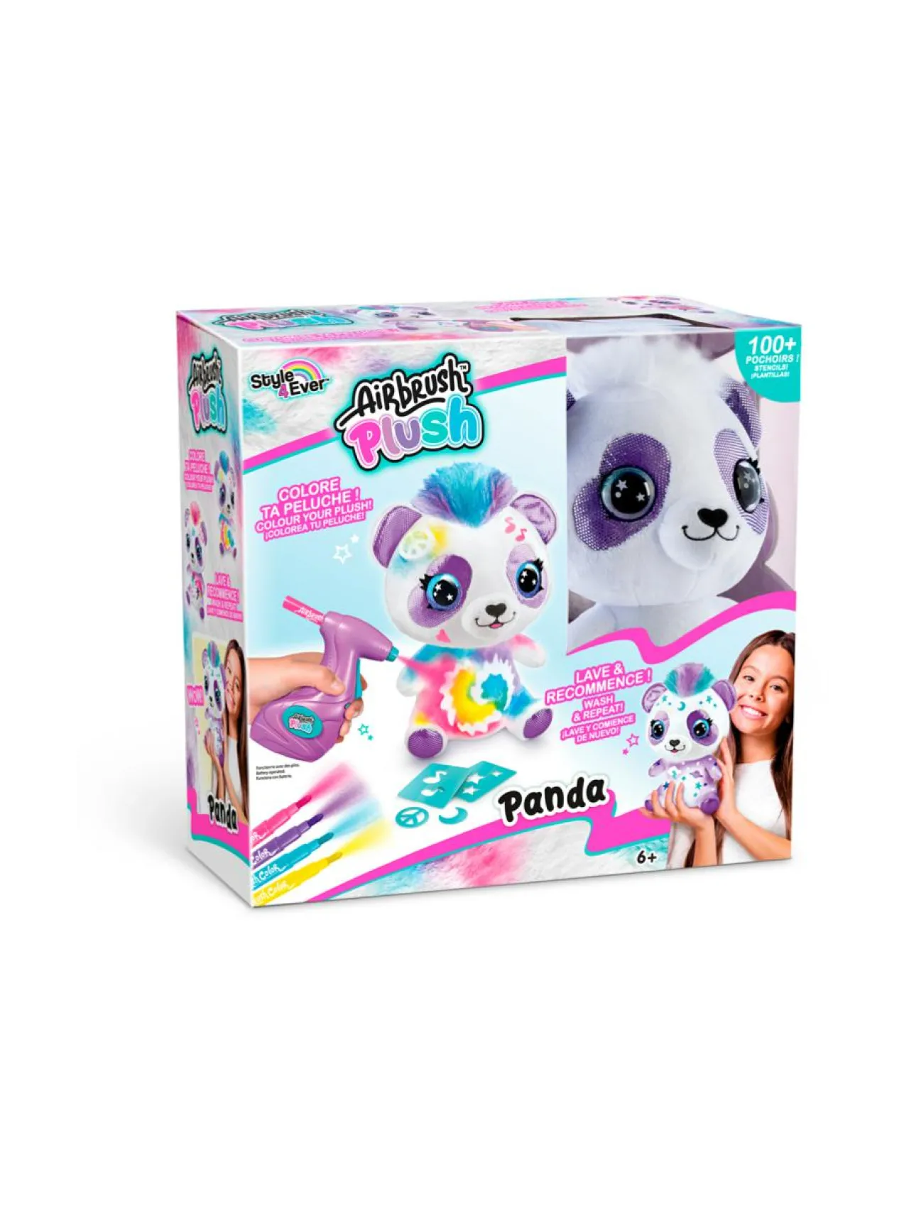 Luovuus & Oppiminen<AIRBRUSH PLUSH Pehmopanda ja kynäruisku, 25 cm