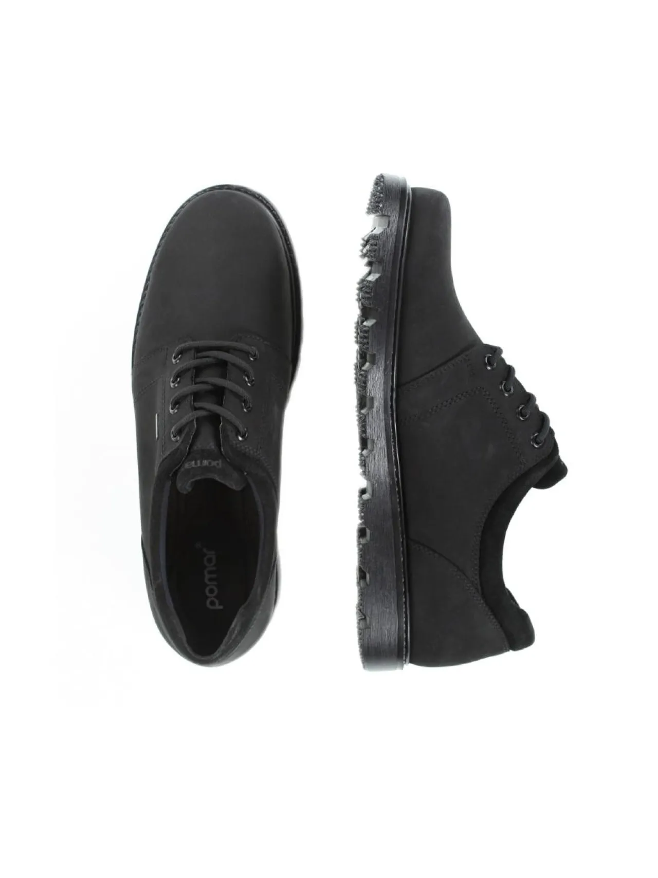 Kävelykengät & Loaferit<Pomar AITA Miesten GORE-TEX® Derby-kengät BLACK W/BL.SUEDE/5727 SOLE