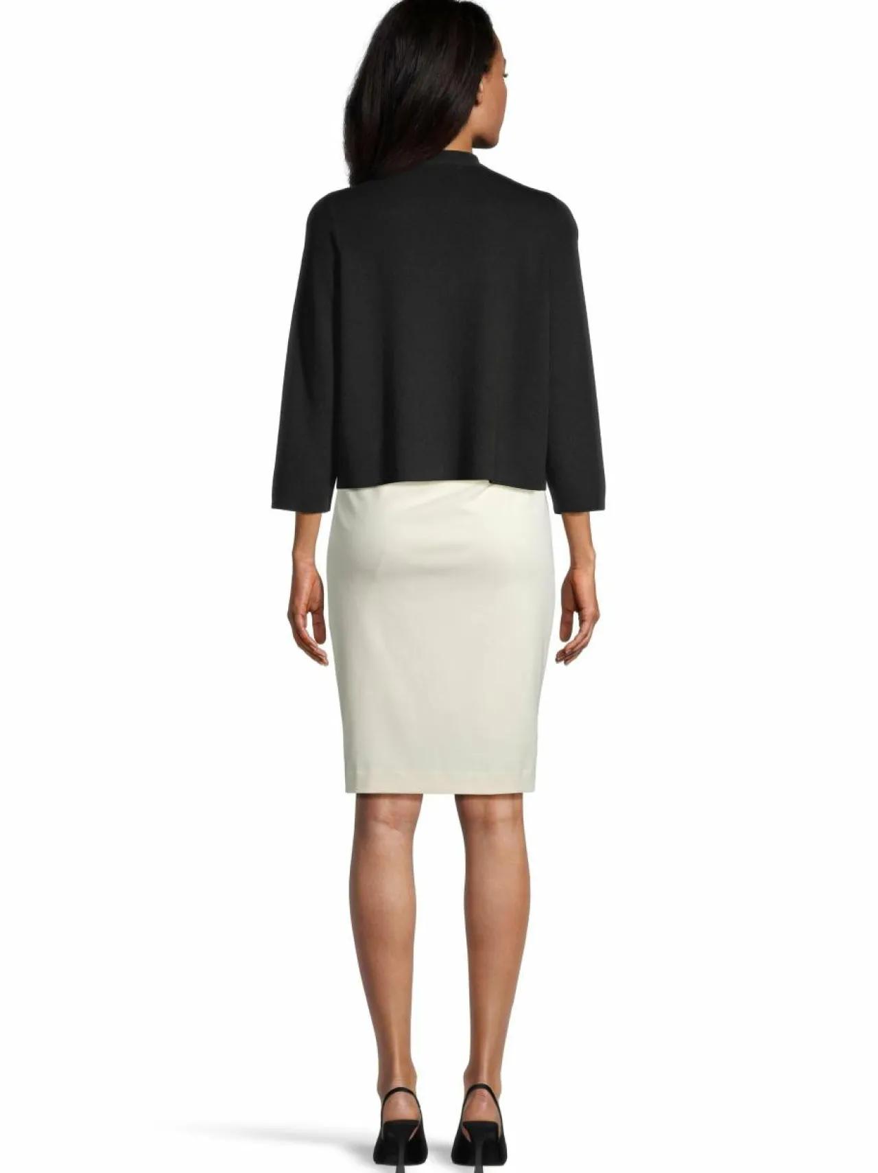 Neuleet<ESSENTIALS by Stockmann Alice- lyhyt neuletakki BLACK