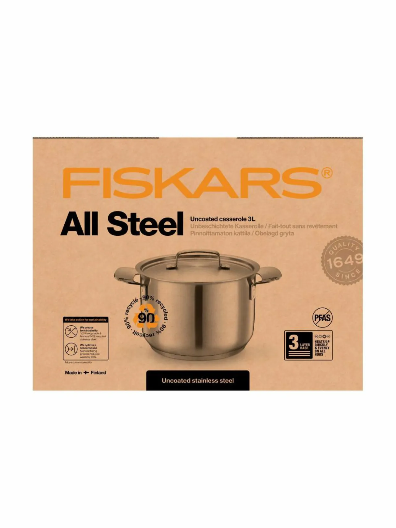 Fiskars All Steel -kattila 3 l^ Keitto- & Paistoastiat