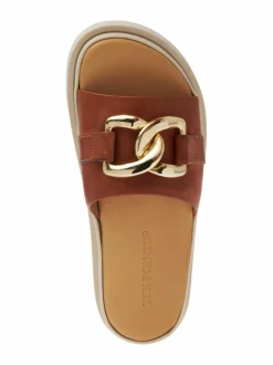 Sandaalit<Ten Points Alma Big Chain Slip-in -sandaalit 319 COGNAC