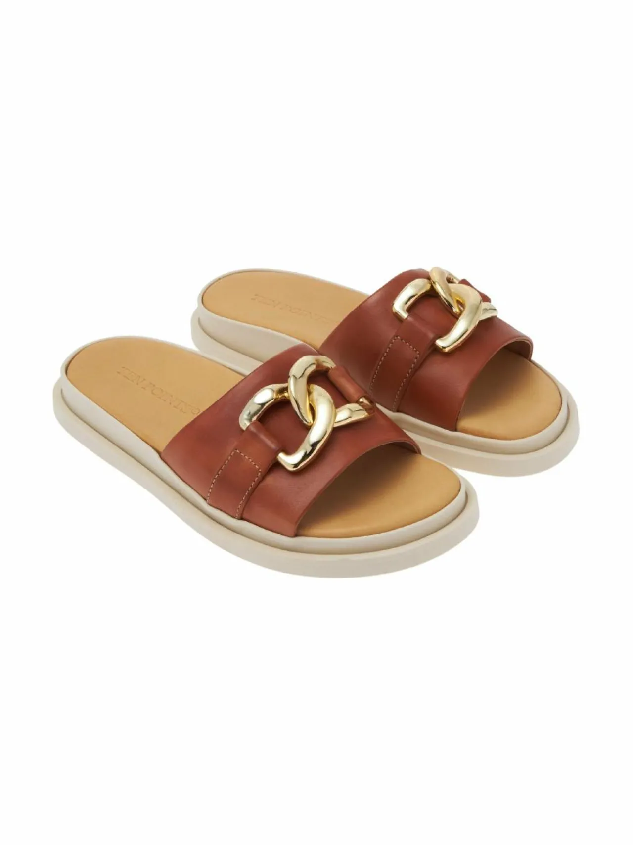 Sandaalit<Ten Points Alma Big Chain Slip-in -sandaalit 319 COGNAC