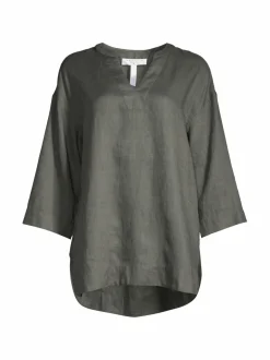 Paidat & Puserot<ESSENTIALS by Stockmann Amalia-pellavatunika KHAKI GREEN