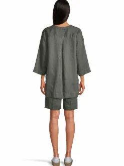 Paidat & Puserot<ESSENTIALS by Stockmann Amalia-pellavatunika KHAKI GREEN