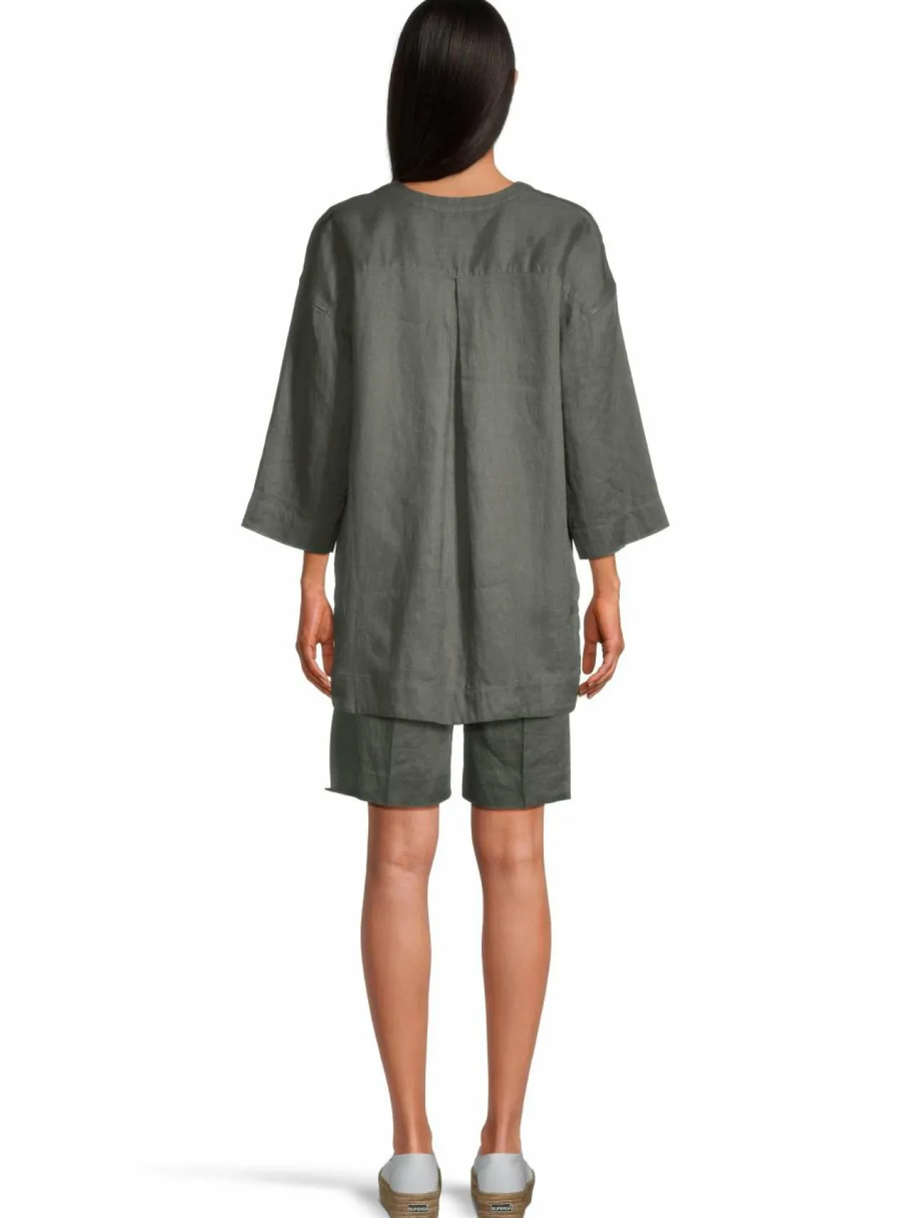 Paidat & Puserot<ESSENTIALS by Stockmann Amalia-pellavatunika KHAKI GREEN