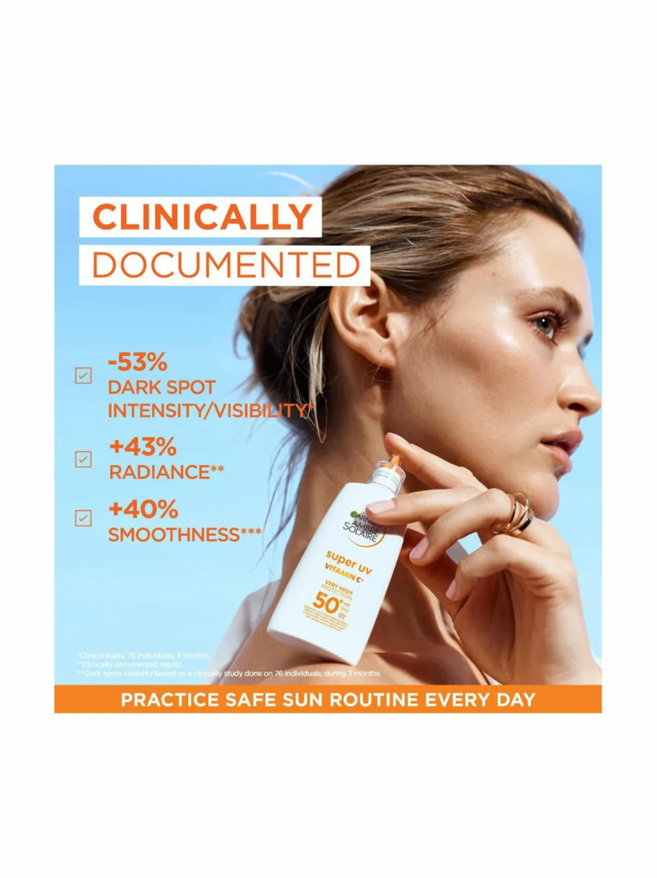 Aurinkotuotteet<Garnier Ambre Solaire Super UV Vitamin C Anti-Dark Spots SPF50+ -aurinkosuojavoide