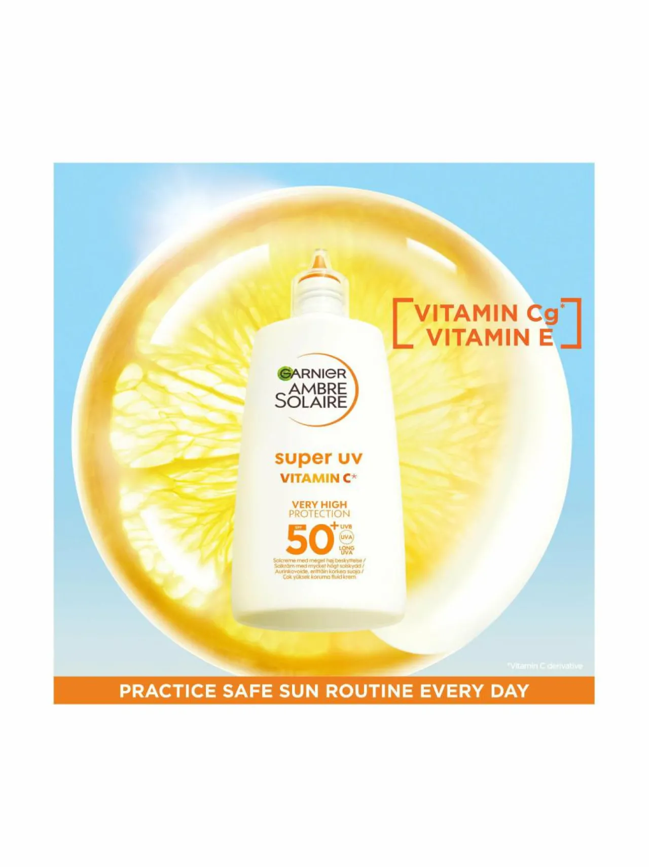 Aurinkotuotteet<Garnier Ambre Solaire Super UV Vitamin C Anti-Dark Spots SPF50+ -aurinkosuojavoide