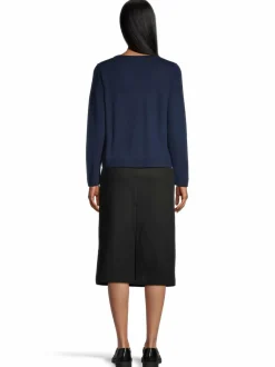 Neuleet<ESSENTIALS by Stockmann Amelia-merinoneuletakki DK.NAVY 221884