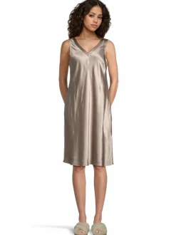 Yö- & Oloasut<Stockmann Silk Amelia-silkkiyömekko TAUPE