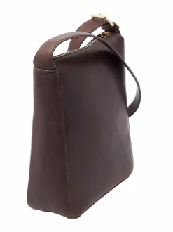 Olkalaukut<A+more Anette Small Hobo -nahkalaukku DARK BROWN