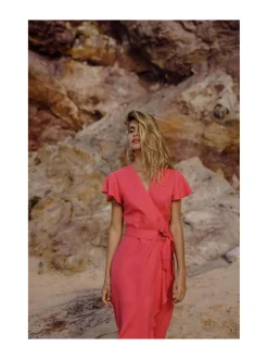 Nakoa Annika Dress, Sunset Coral^ Mekot