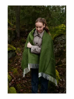 Huovat & Päiväpeitot<Lapuan Kankurit Arvo-taskullinen villahuopa 60 x 180 cm 4 WHITE-OLIVE
