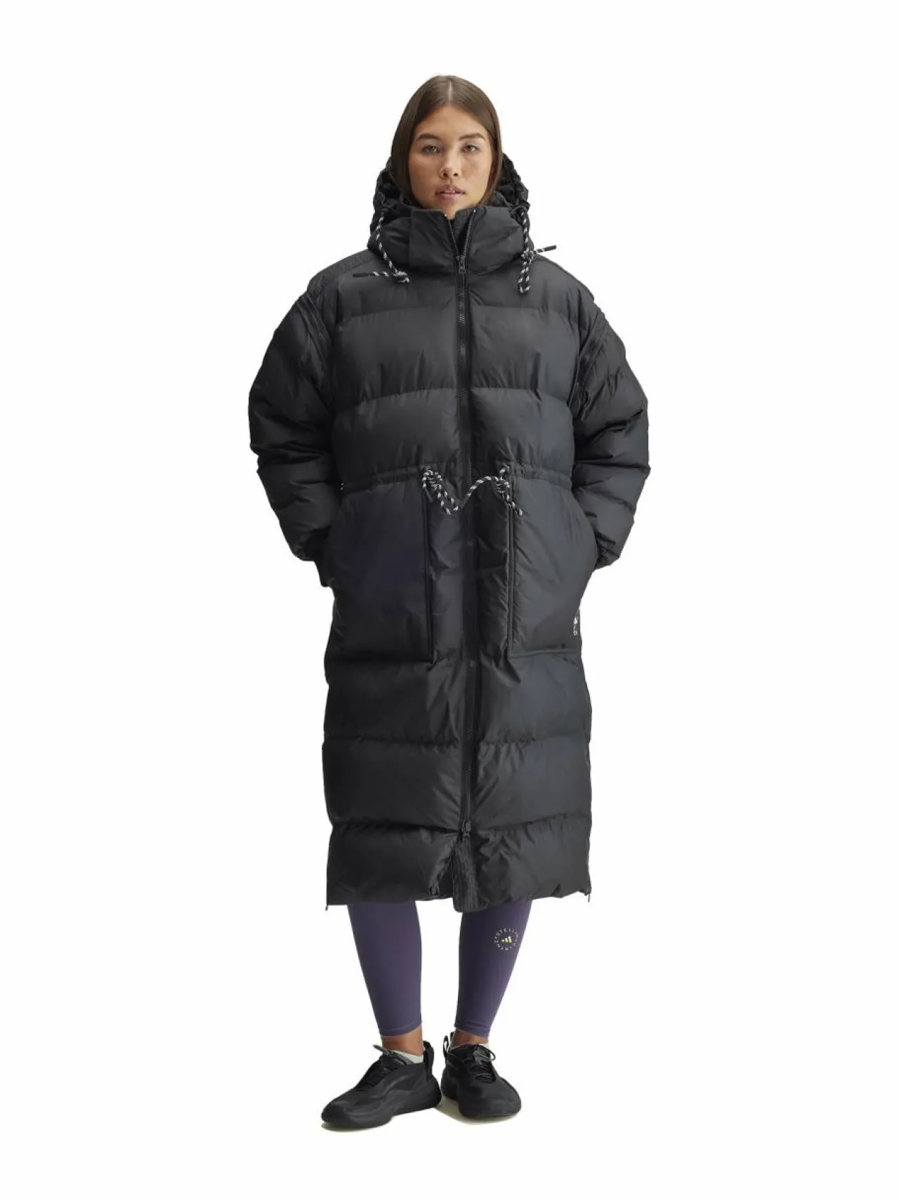 Urheilutakit<adidas by Stella McCartney aSMC Long Puffa -toppatakki IX3081 BLACK