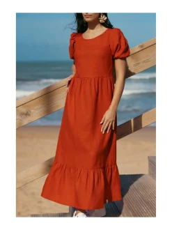 Mekot<Nakoa Astrid Dress, Burnt Orange BURNT ORANGE (MURRETTU ORANSSI)