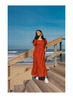 Mekot<Nakoa Astrid Dress, Burnt Orange BURNT ORANGE (MURRETTU ORANSSI)