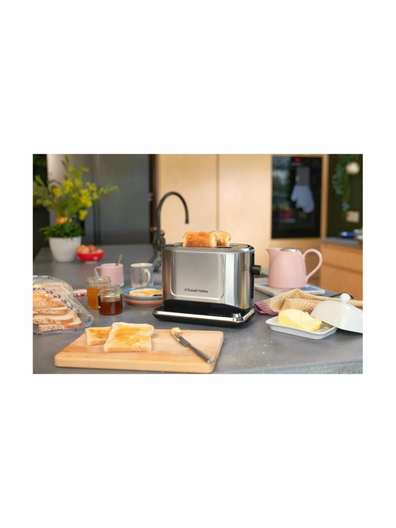 Leivänpaahtimet<Russell Hobbs Attentiv Toaster -leivänpaahdin STEEL