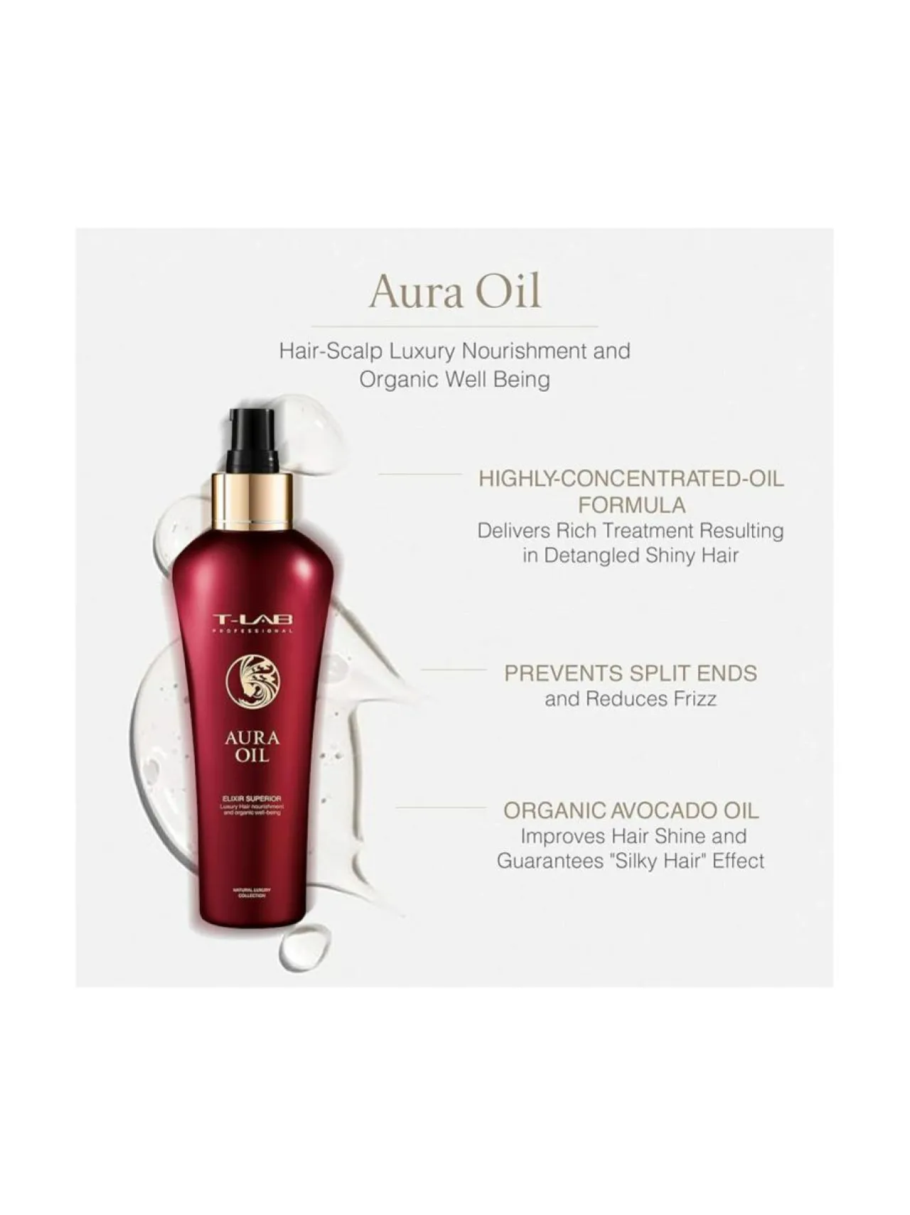 Lahjapakkaukset<T-LAB Professional Aura Oil Ritual Set -lahjapakkaus kuiville hiuksille, 3 tuotetta