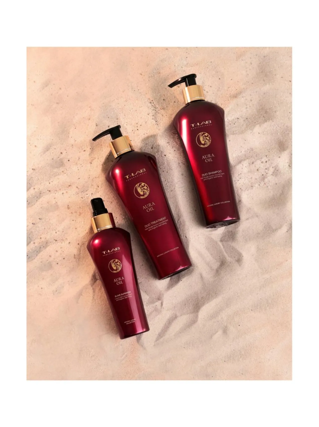 Lahjapakkaukset<T-LAB Professional Aura Oil Ritual Set -lahjapakkaus kuiville hiuksille, 3 tuotetta