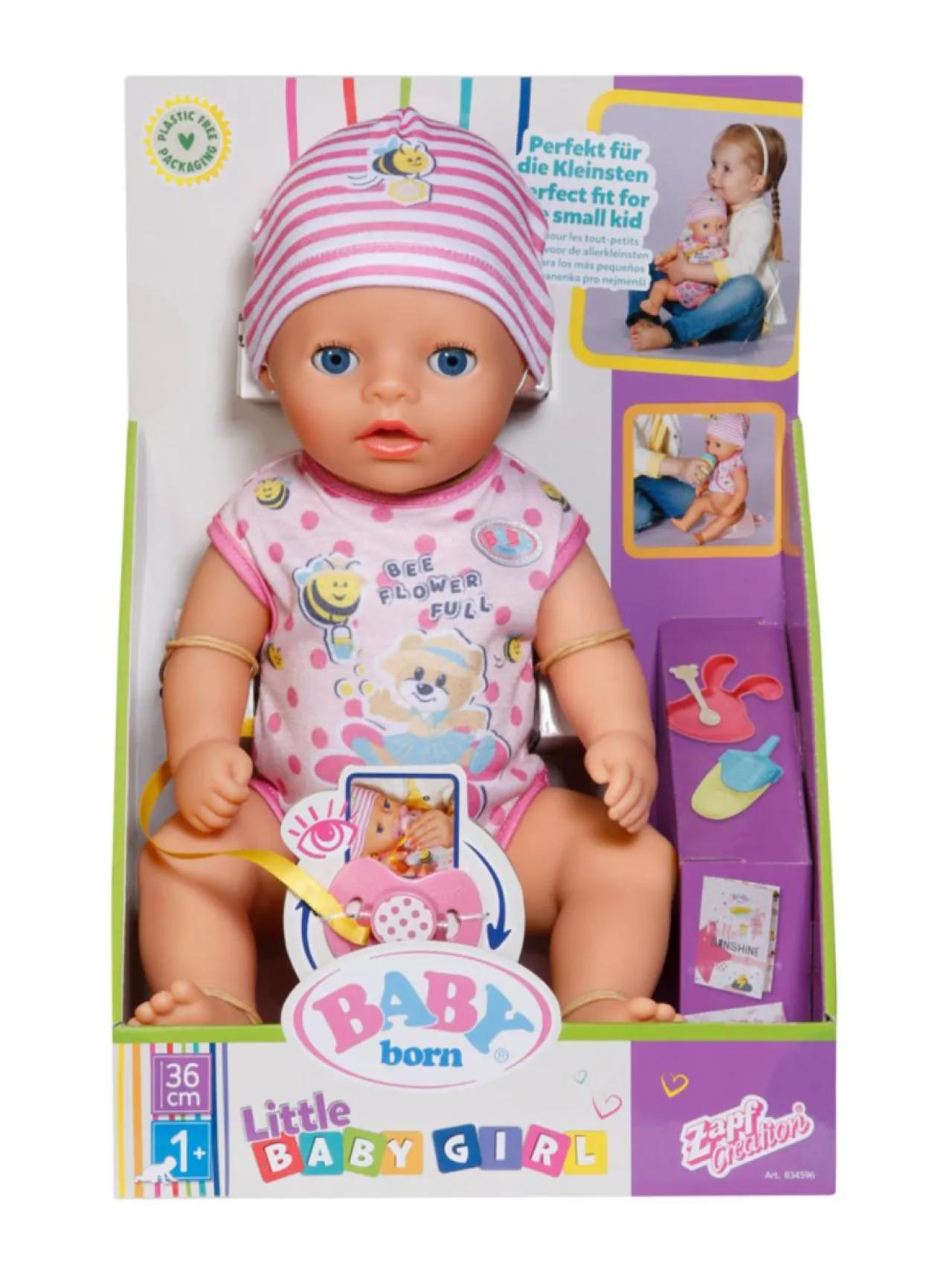 Nuket & Nuken Tarvikkeet<BABY BORN Tyttönukke Little Baby, 36 cm