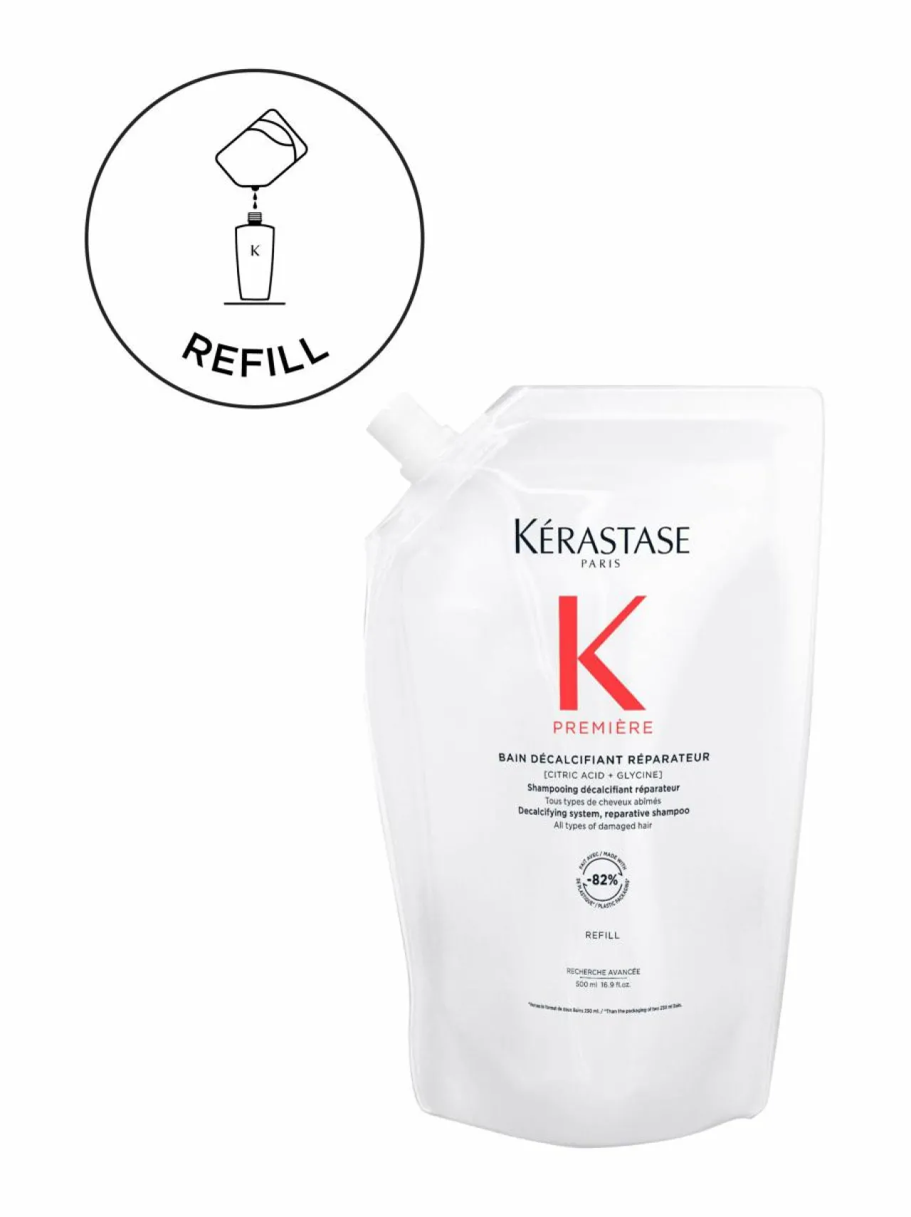 Kerastase Bain Décalcifiant Réparateur Refil -korjaava shampoo, täyttöpakkaus, 500ml^ Hiustenhoitotuotteet