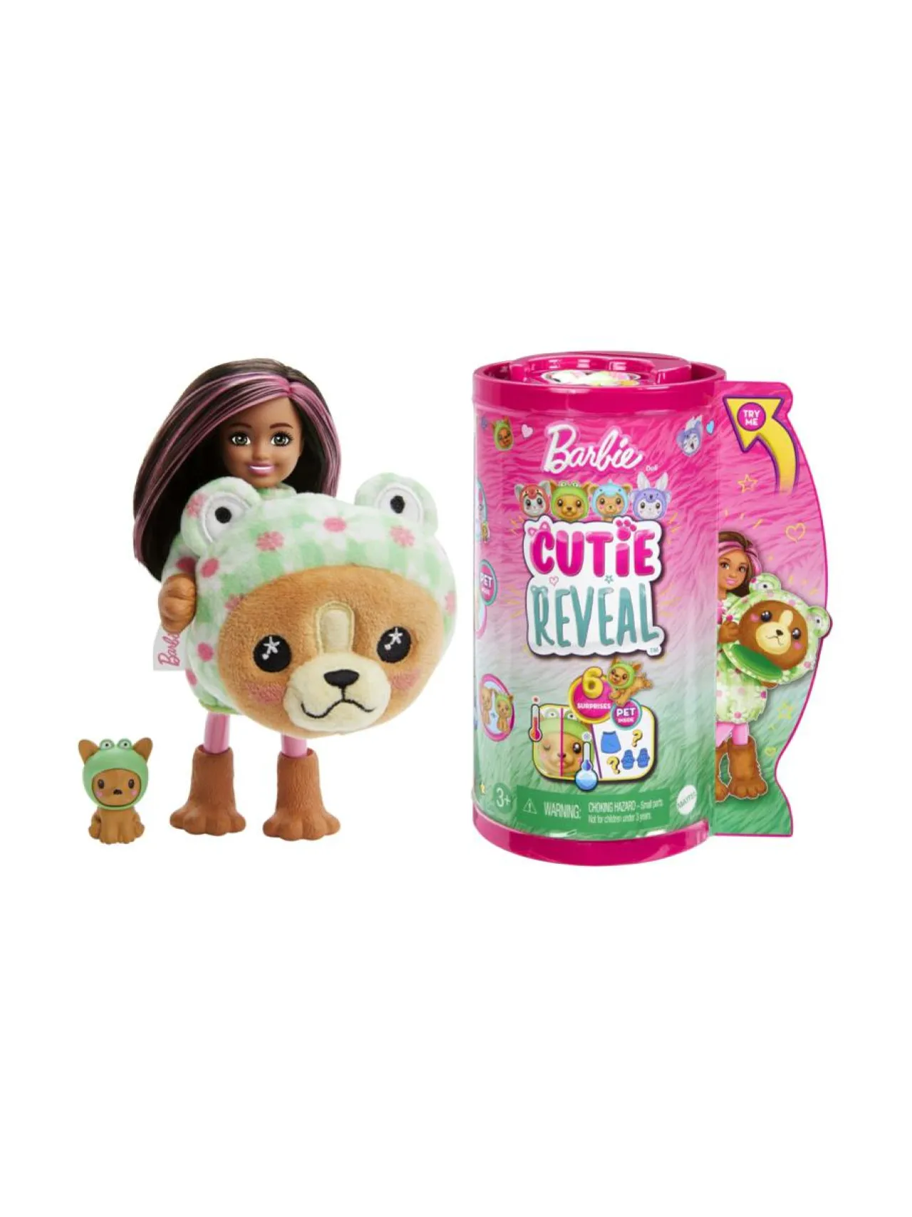 BARBIE Chelsea Cutie Reveal -koiranpentu sammakkopuvussa^ Nuket & Nuken Tarvikkeet