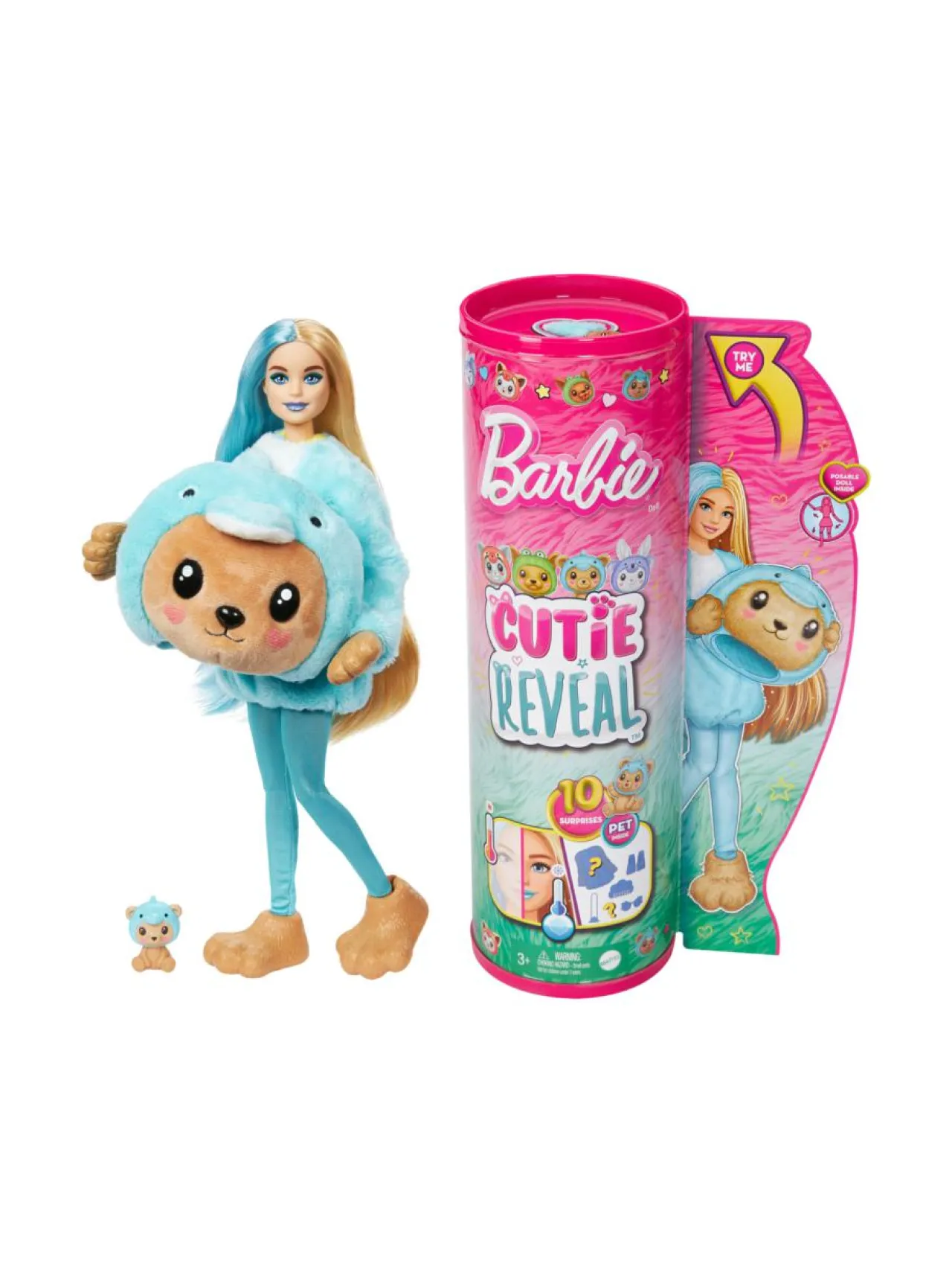 Nuket & Nuken Tarvikkeet<BARBIE Cutie Reveal -nalle delfiinipuvussa 29 cm