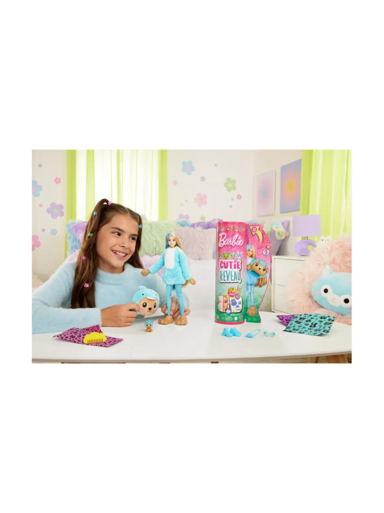 Nuket & Nuken Tarvikkeet<BARBIE Cutie Reveal -nalle delfiinipuvussa 29 cm