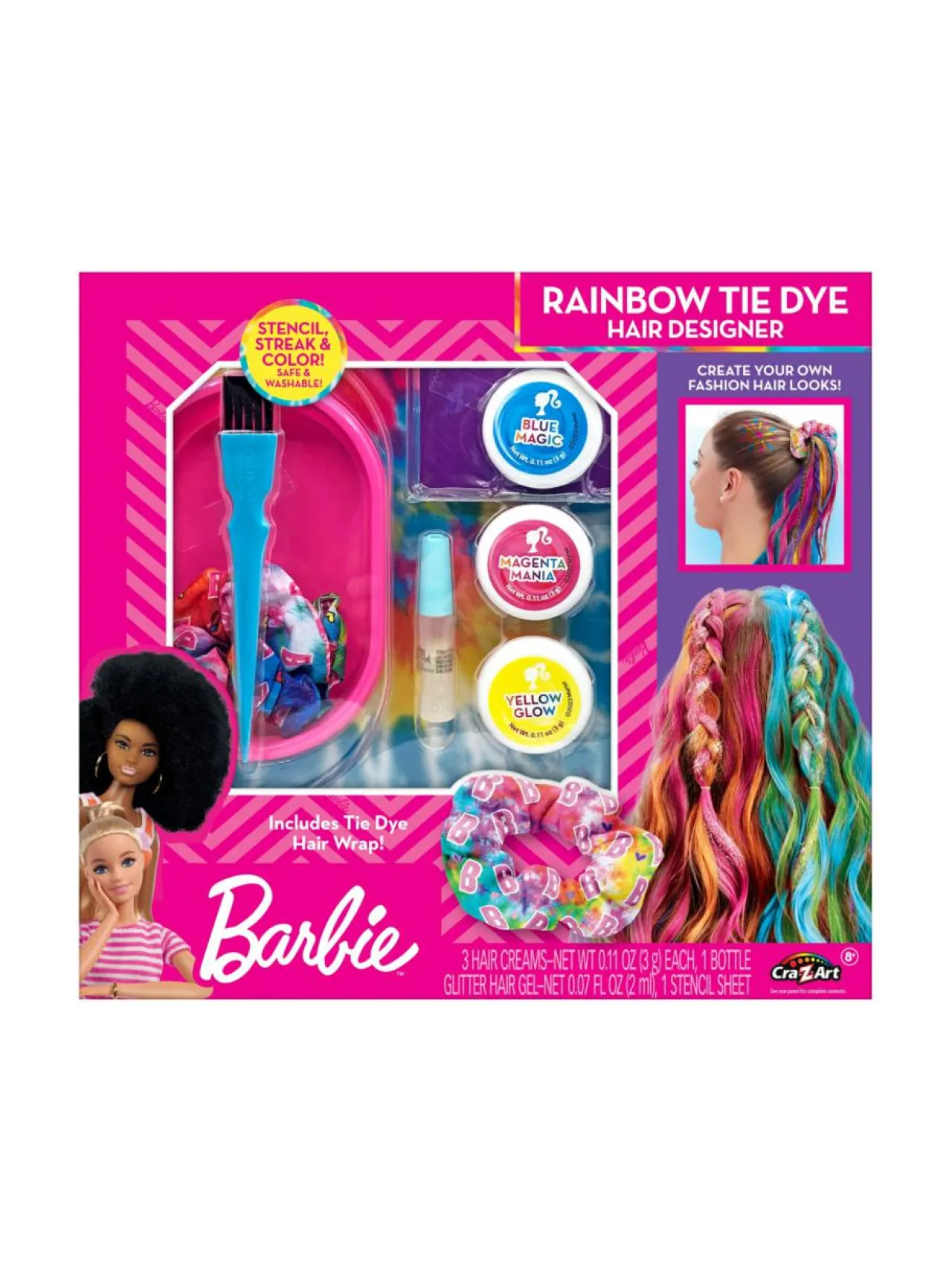 Naamiaisasut & Lastenjuhlat<BARBIE Kampaussetti Solmuvärjäyssateenkaari