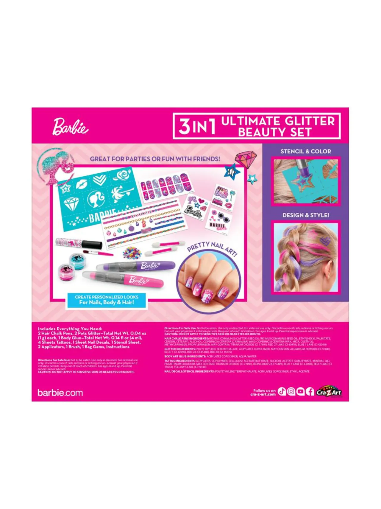 Luovuus & Oppiminen<BARBIE Kauneussetti 3 in 1 Ultimaattinen kimallus
