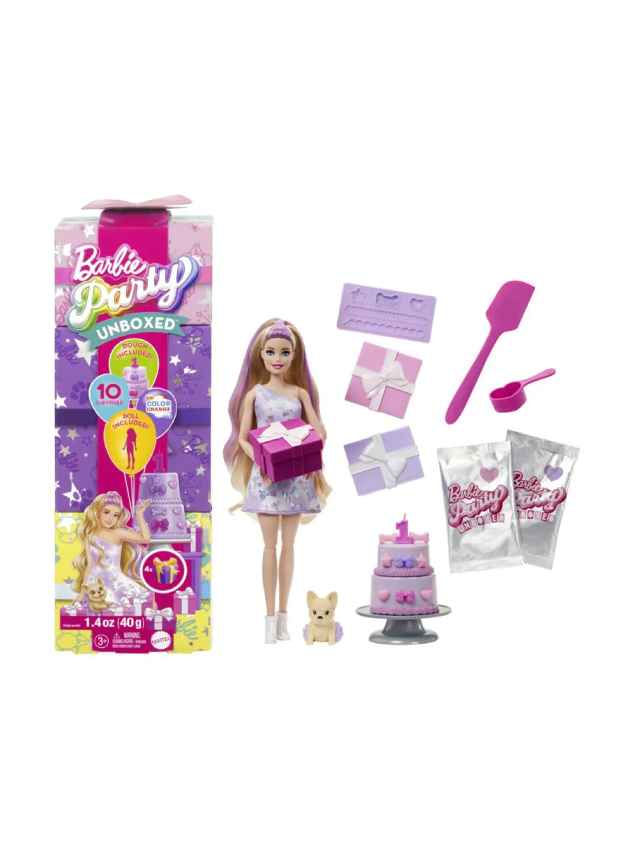 Nuket & Nuken Tarvikkeet<BARBIE Party Unboxed Reveal syntymäpäiväyllätysnukke, blondi