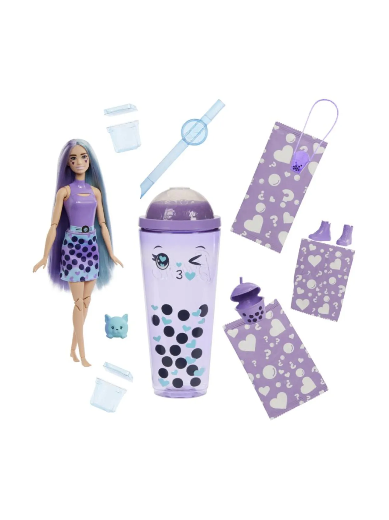 BARBIE ️ Pop! Reveal kuplatee yllätysnukke - Taro-maitotee 28 cm^ Nuket & Nuken Tarvikkeet