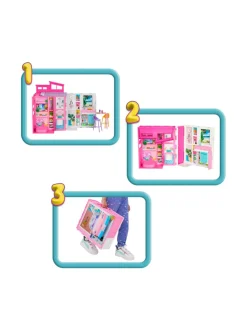 BARBIE taitettava talo^ Nuket & Nuken Tarvikkeet