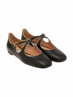 Avokkaat & Korkokengät<BALLY Beliska Ballerina -nahkakengät I901 BLACK/BONE
