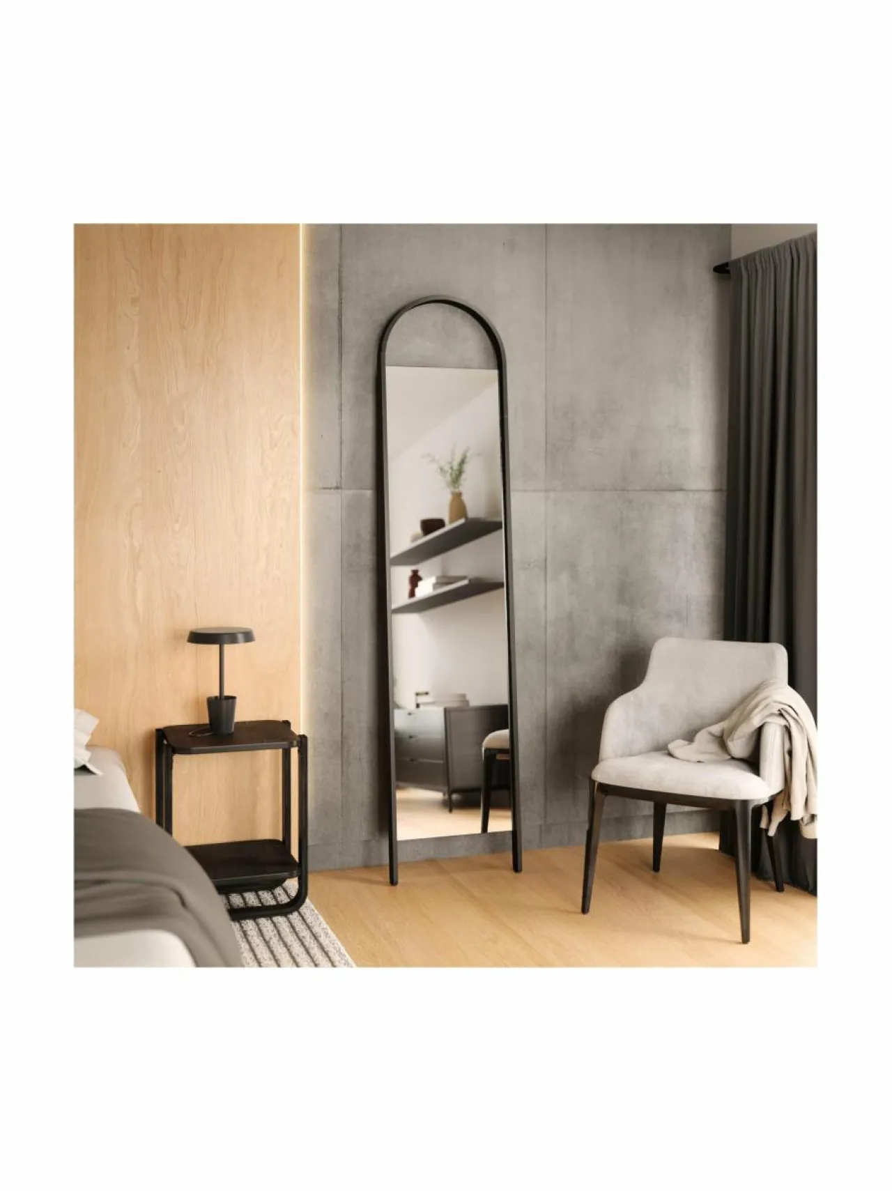 Säilytys<Umbra Bellwood Leaning -peili BLACK
