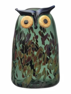Koriste-Esineet<Iittala Birds by Toikka Sarvipöllö -lasilintu PINE GREEN