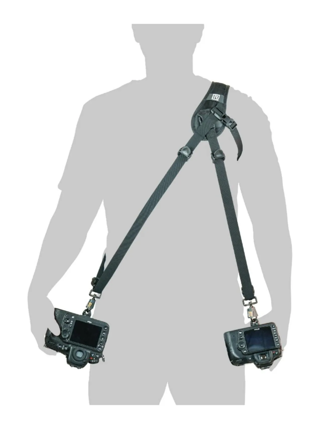 Blackrapid Hybrid Breathe kamerahihna kahdelle kameralle^ Kamerat