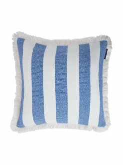 Sisustustyynyt<Lexington Block Striped Fringe -tyynynpäällinen 50 x 50 cm WHITE/SEA BLUE