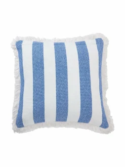 Sisustustyynyt<Lexington Block Striped Fringe -tyynynpäällinen 50 x 50 cm WHITE/SEA BLUE